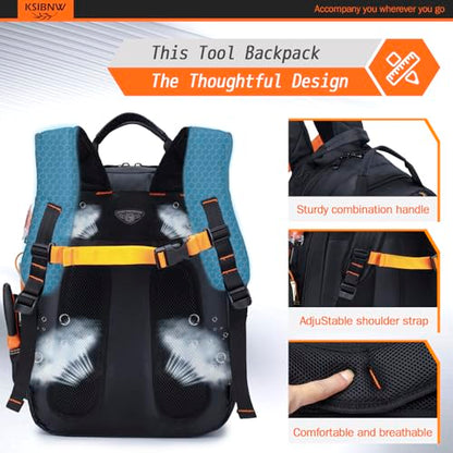 KSIBNW Tool Backpack Heavy Duty 45-Pockets Organizer Bag for Men,Lightgreen - color: Lightgreen