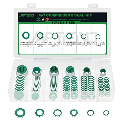 160PCS A/C Compressor Seal Washers Assortment Kit, A/C Gaskets - color: 160PCS A/C Compressor Seal Washers Kit (Green)