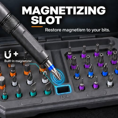 42 in 1 Magnetic Ratchet Screwdriver Set with Detachable T-Handle - color: Grey, size: 42 in 1