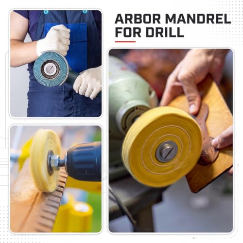 Shimeyao 2 Pcs Drill Arbor Mandrel Adapters 1/4" Shank 1/2" Threads