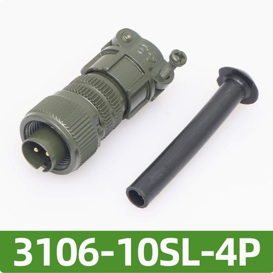 MS3106A-10SL-4P Circular Industrial Connectors,2Pin Male,Straight,MIL-DTL-5015 Series Waterproof Aviation Sockets,Threaded Connectors,Solder Type,for Aviation and Industrial environments - color: MS3106A10SL-4P