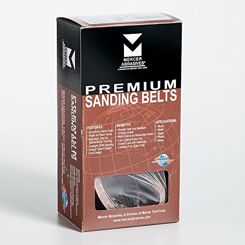 Mercer Industries 106100 Aluminum Oxide Premium Sanding Belts, 100 Grit (10 Pack), 3" x 21" - size: 3 x 21, style: 3 x 21"