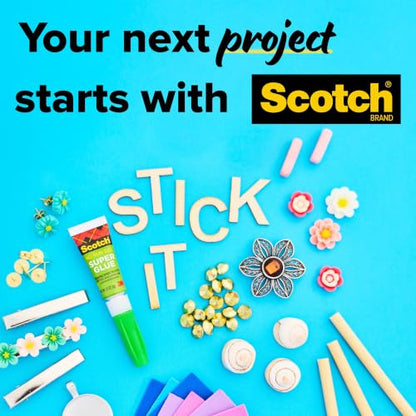 Scotch Super Glue Gel, .07 oz, 2-Pack, Dries Quickly with a Permanent Hold (AD112)