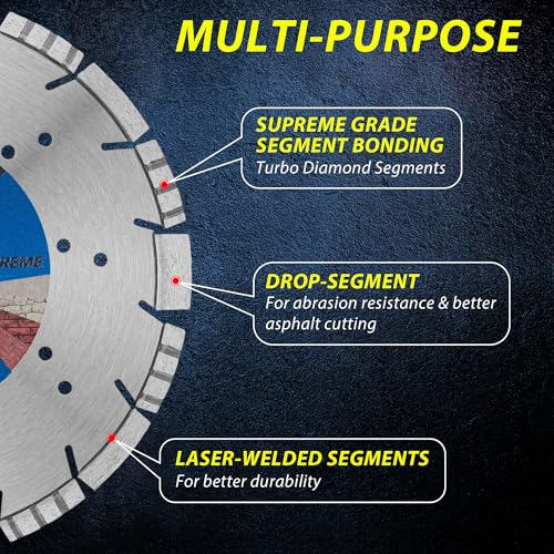 RHAPSODY 12Inch Laser Welded Diamond Saw Blade,Segmented All Purpose Blade - size: 12 Inch