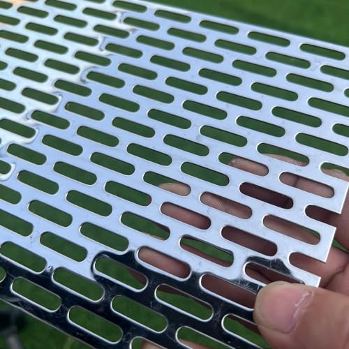 15.7"x7.8" Perforated Metal Sheets 19Gauge Expanded Metal Mesh Opening Oblong Holes 0.2x0.8inch (About 5x20mm) Perforated 304 Stainless Steel Mesh Screen Panel Decorative Panel Decorati Plate - size: 15.7"x7.8", style: Oblong Hole 5x20mm
