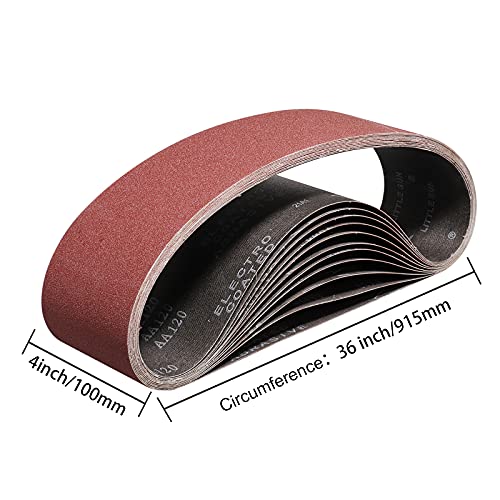 4x36 Inch Sanding Belts 120 Grit 5 Pack for Belt Sander - size: 120Grit-5Pack