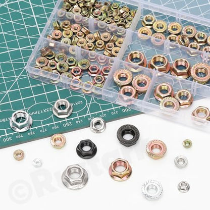 150Pcs 6 Sizes 304 Stainless Steel Serrated Flange Nuts Assortment Kit Metric Hexagon Flange Lock Nuts Serrated Hex Lock Nuts for Machinery Industry Home Improvement - style: 304 stainless-silver