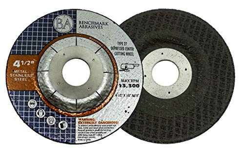 Benchmark Abrasives Grinder Cut Off Wheels 4 1/2 Inch for Pipeline Cutting - Thin Type 1 Angle Grinder Cutting Disc for Metal, Steel - with 7/8" Arbor Hole, Grinder Cutting Wheel - 25 Pack
