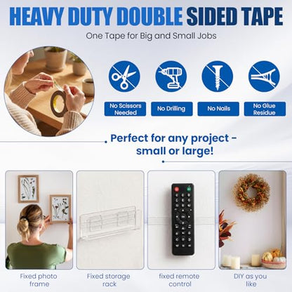 300LSE Double Sided Tape, 32.8ft Industrial No Residue High Temp Tape