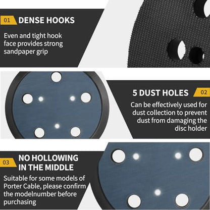Orbital Sander Pad Replacement for Porter Cable 333, 2 Pack