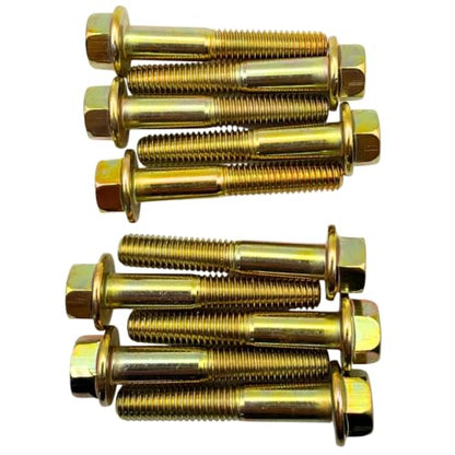 3/8"-16 x 2-1/4" Grade 8 Hex Flange Bolts Qty 10 | SAE J429 High-Strength Coarse Thread Fasteners for OEM, MRO & Industrial Use 2.25" Yellow Zinc Plated