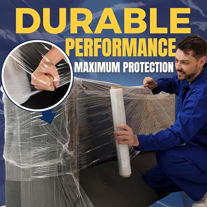 Rockin Rolls Stretch Film Shrink Wrap 18" x 1500 FT x 80 Gauge, 4 Rolls - color: Clear, size: 4 Rolls