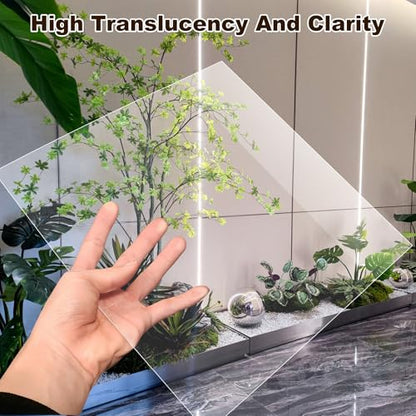 Clear Flexible Plastic Sheets, Set of 10 PET Sheets 12"×12"×0.02"