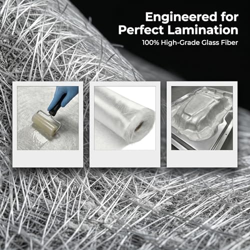1708 Biaxial Fiberglass Cloth 50" x 10 ft | 17 oz Biaxial + 0.75 oz Mat | for Marine, Auto Body, Tank Repair & Fabrication - size: 50" x 10ft