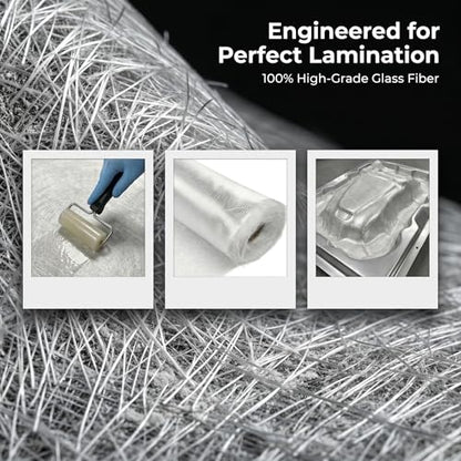 1708 Biaxial Fiberglass Cloth 50" x 10 ft | 17 oz Biaxial + 0.75 oz Mat | for Marine, Auto Body, Tank Repair & Fabrication - size: 50" x 10ft