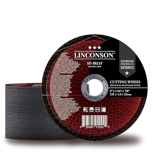 LINCONSON 50 Pack 5 Inch Cut Off Wheel for Metal & Stainless Steel Used On Angle Grinder 5”x1/16”x7/8" Flat Disc (SD 5021F) - style: 5 Inch 50 Pack