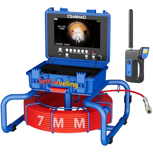 Sewer Camera with Locator, 156ft Snake, 9" HD Screen for Pipe Inspection - size: 49M