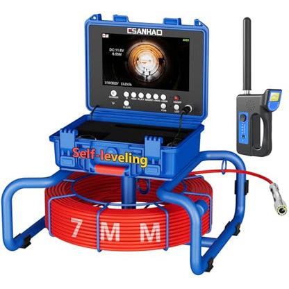 Sewer Camera with Locator, 156ft Snake, 9" HD Screen for Pipe Inspection - size: 49M