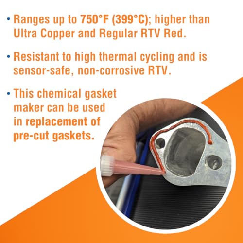 Permatex 27038 Optimum Red High Temperature Gasket Maker, 3 oz - size: 3.35 Fl Oz., style: Optimum