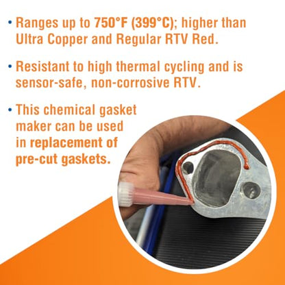 Permatex 27038 Optimum Red High Temperature Gasket Maker, 3 oz - size: 3.35 Fl Oz., style: Optimum