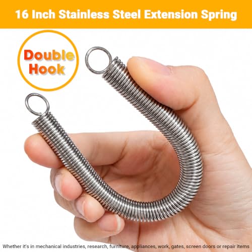 6pcs 3/8 Inch x 6-1/3 Inch Stainless Steel Extension Springs - size: 16cm