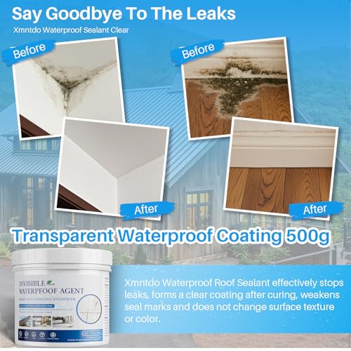 Invisible Waterproof Agent 17.6 Oz, Transparent Waterproof Coating Adhensive Leak Repairing, Water-Based Clear Liquid Water Proof Sealant - size: 17.6 Oz