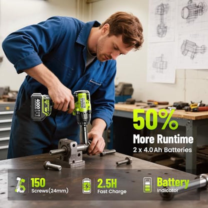 Robustrue 1032 ft-lbs(1400N.m) 1/2 Inch Cordless Brushless Impact Wrench - size: 1400N.m