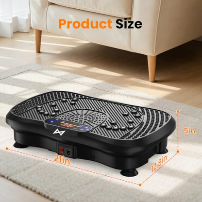 AXV Vibration Plate Exercise Machine Fitness Platform Body Vibrating Board - color: SLIM.BLACK