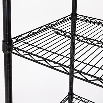 UltraDurable 5-Tier NSF Steel Wire Shelving, 48"W x 18"D x 75"H, Black - color: Black, size: 5-Tier Shelving, 48" W x 18" D