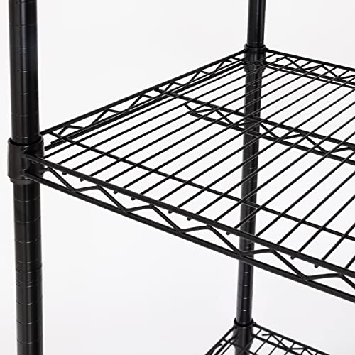 UltraDurable 5-Tier NSF Steel Wire Shelving, 48"W x 18"D x 75"H, Black - color: Black, size: 5-Tier Shelving, 48" W x 18" D