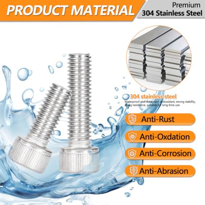 12 Sets Metric M10 Hex Socket Head Cap Screws Bolts Kit, M10-30mm Screws - size: M10 - 30mm