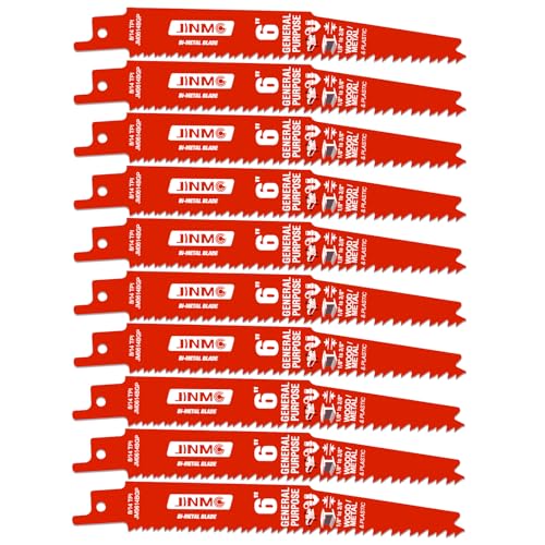 10 Pack 6 Inch 8/14TPI Reciprocating Saw Blades for Diablo Sawzall Blades - size: 6 Inch 8/14TPI
