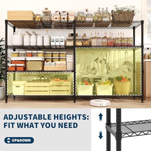 Garvee 70"W Storage Shelves 1060LBS Wire Shelving Unit for Kitchen Pantry - size: 70.8"W x 59.5"H x 15.8"D