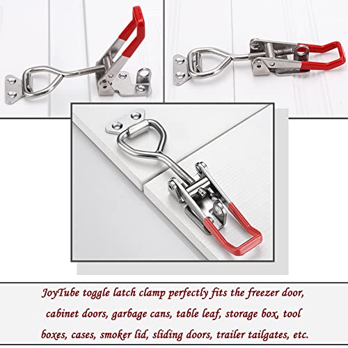 Toggle Latch Clamp 4001 with Lock Hole, 304 Stainless Steel Adjustable Heavy Duty Pull Hasp Latches For Smoker Cabinet Tool Box Case Trunk Door, 330Lbs Holding Capacity (2 Pack) - size: 4001