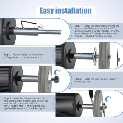 Neeki 5" Bench Grinder Motor Shaft Extension for Polishing,Short - style: Short（5“）