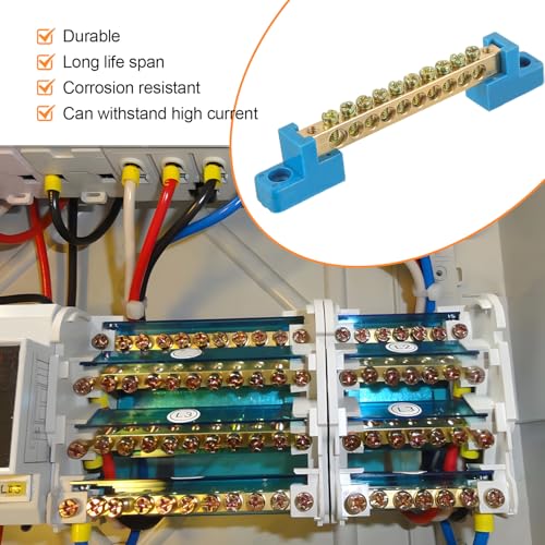 4PCS Grounding Bus Bar 10 Positions - size: 10 Positions-4Pcs