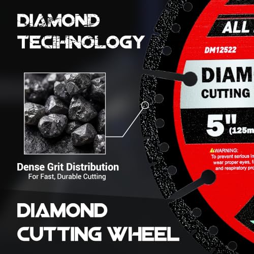 EZARC 5" Multi Material Diamond Saw Blades 2 Pack for Metal Tile Plastic - size: 5 inch