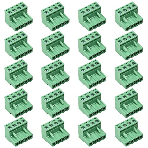 20pcs 4P 5.08mm Angle PCB Screw Terminal Block - size: 20pcs 4P 5.08mm