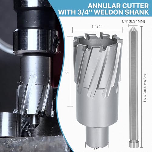KEENTECH Carbide-Tipped Annular Cutter 1-1/2" Diameter x 2" Depth - size: 1-1/2" Dia * 2" Depth