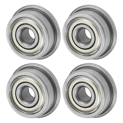 M METERXITY 4-Pack F623ZZ Flanged Ball Bearing, 3 x 10 x 4mm Double Metal Shielded Chrome Steel (GCr15) Flange Rip Bearings for Wheelbarrow/Printer/Fax Machines/Power Tools - size: 3mm x 10mm x 4mm