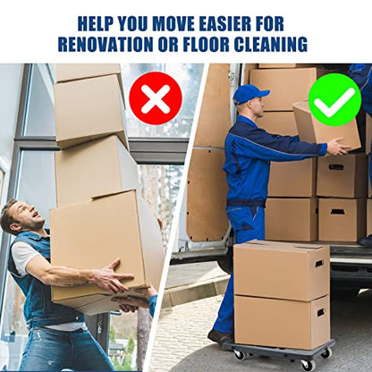 Nellyke Furniture Dolly, 2 Pack Small Flat Moving Dolly, Furniture Movers with 4 Wheels, 500Lbs Capacity, Connectable and Portable Dollies for Heavy Appliance, Gray - color: Gray/2 Pack-m