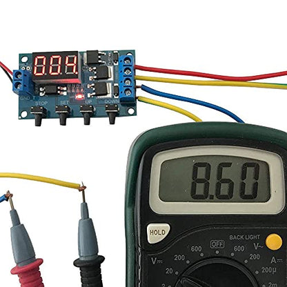 Programmable Timer Delay Relay Module DC 5V-36V Adjustable On/Off Cycle Timer Switch with Dual MOS Output Digital Display Emergency Stop Protective Case for Smart Home Automation DIY Electronics