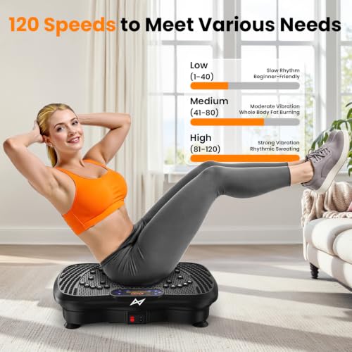 AXV Vibration Plate Exercise Machine Fitness Platform Body Vibrating Board - color: SLIM.BLACK