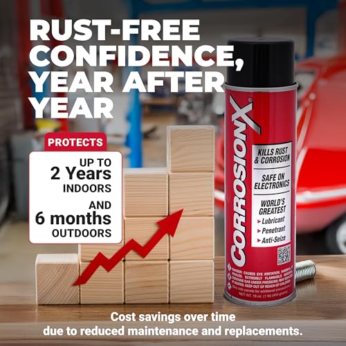 CorrosionX Rust Inhibitor, Industrial-Strength Dielectric Corrosion Prevention, Lubricant & Penetrant for Marine, Automotive, Electronics & RV Use, Protects Bolts, Cables, Engines, Parts, 1 Gallon - size: 1 Gallon