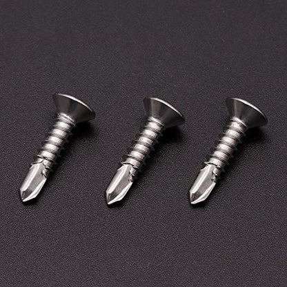 #12 x 3/4" Phillips Flat Head Sheet Metal Screws, Stainless Steel 410 Self Drilling Screws for Metal, Countersunk Head, Phillips Drive, Self Tapping, 50 Pack - size: #12 x 3/4"