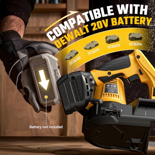 2-1/2" Cordless Band Saw Compatible with Dewalt 20V Battery (Tool Only) - color: Yellow