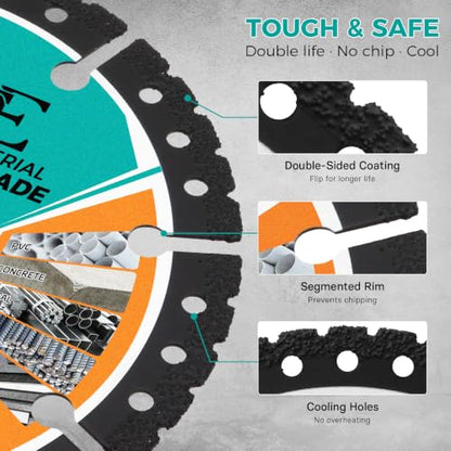 3Pcs 4.5" Multi-Purpose Diamond Metal Saw Blade for Angle Grinder