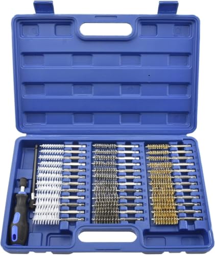 NEIKO 00325A Wire Brush Drill Attachments with 1/4-Inch Hex Shank, SAE and MM Brushes Assortment, Mountable on Power Drill or Die Grinder, 38-Piece Set (Pack of 8) - size: 1/4" (Pack of 8)