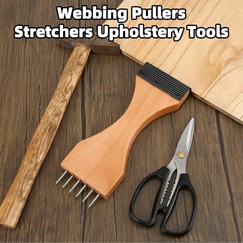 Webbing Stretcher, Upholstery Tool to Catch The Webbing Close to The Frame with Plenty of Leverage Puller Stretcher Tensioner for Carpet Canvas Reupholstering Supplies