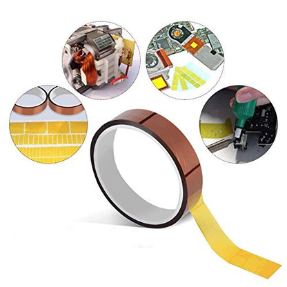 12mm X 33m 108ft Heat Tape Heat Resistant Tape Heat Transfer Tape Thermal Tape High Temp Tape High Temperature Tape Heat Tape for Sublimation for Heat Press No Residue 1Roll (Pack of 2) - size: 12mm x 30m (Pack of 2)
